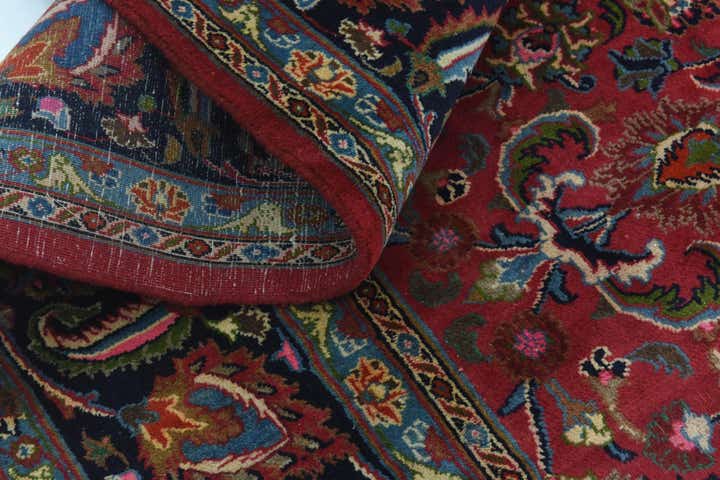 9' 6 x 12' 7 Hand Knotted Mashad Persian Wool Rug