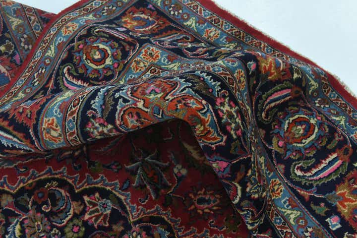 9' 6 x 12' 7 Hand Knotted Mashad Persian Wool Rug