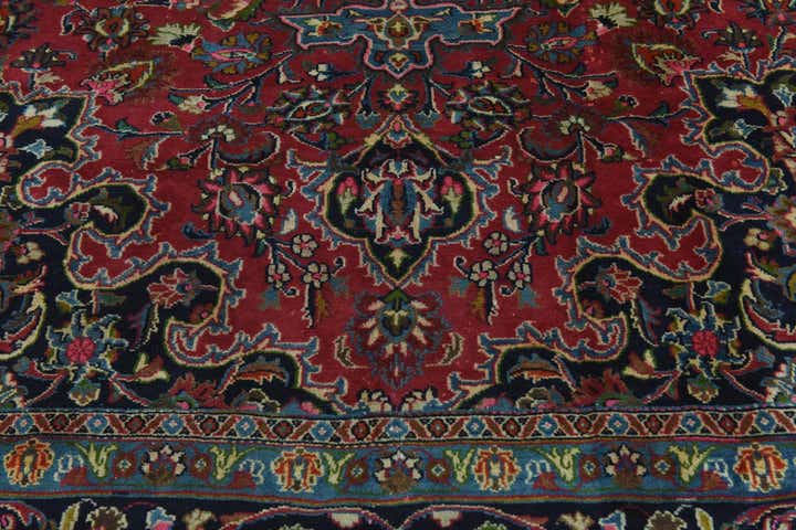 9' 6 x 12' 7 Hand Knotted Mashad Persian Wool Rug