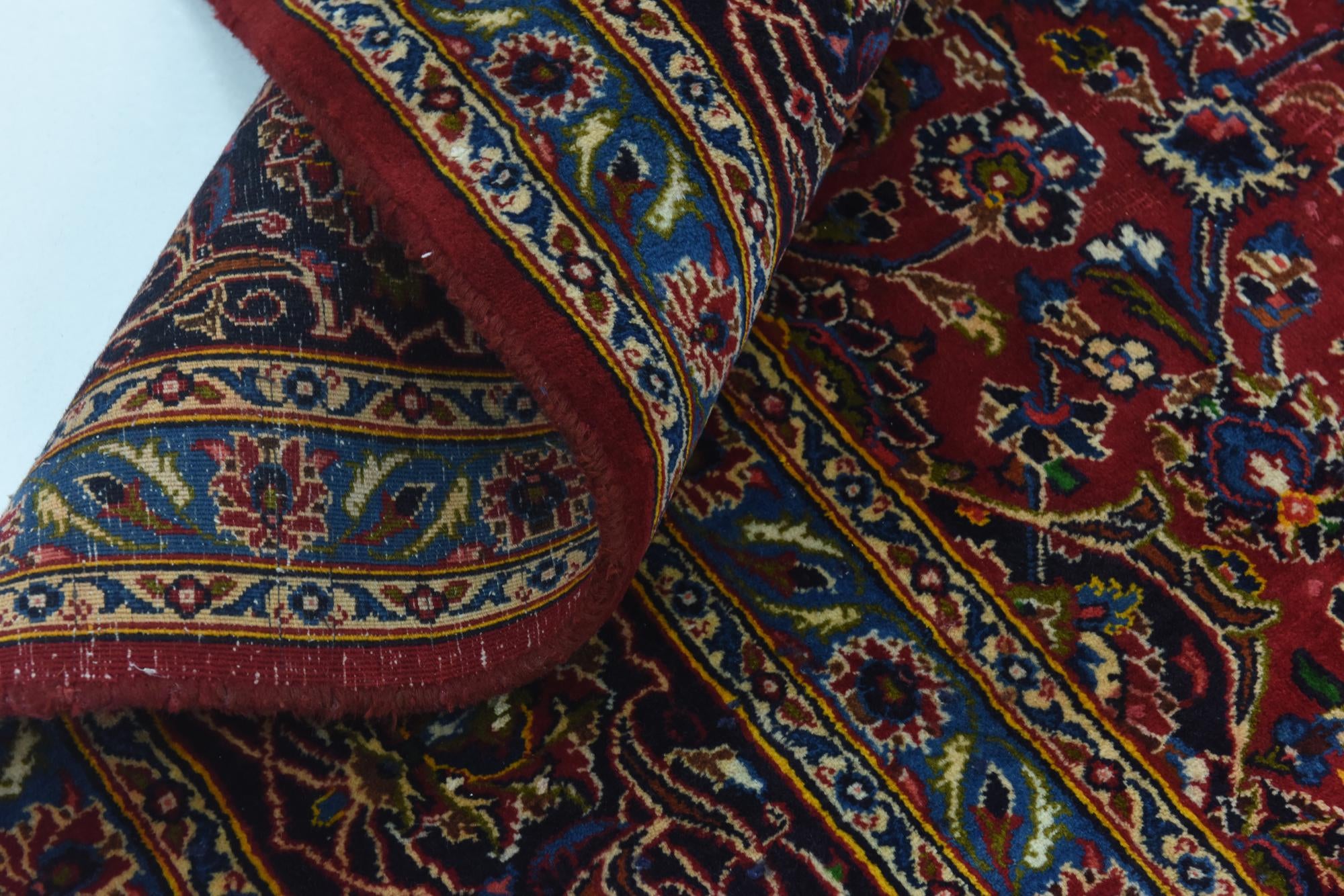 9' 10 x 12' 3 Hand Knotted Mashad Persian Wool Rug