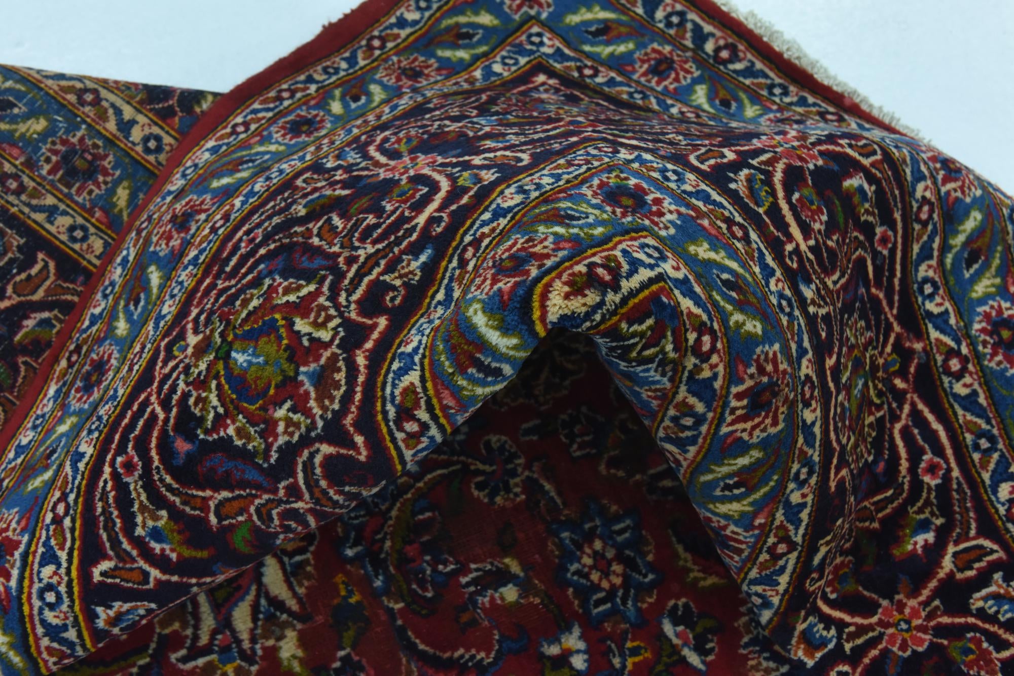 9' 10 x 12' 3 Hand Knotted Mashad Persian Wool Rug