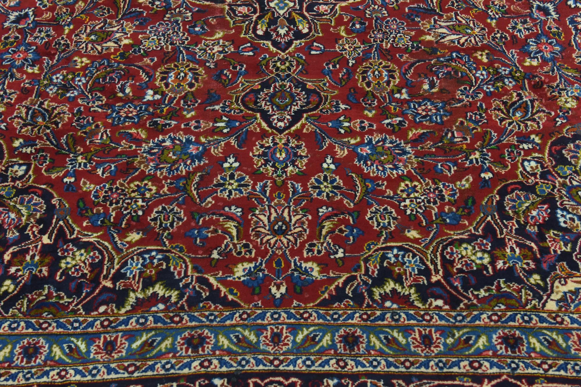 9' 10 x 12' 3 Hand Knotted Mashad Persian Wool Rug
