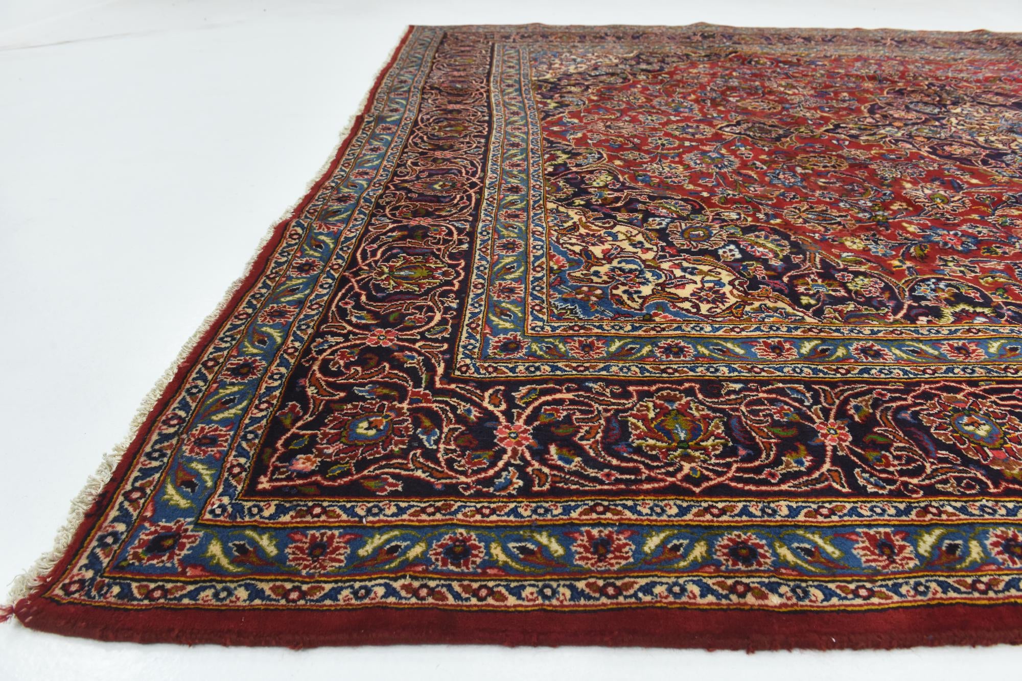 9' 10 x 12' 3 Hand Knotted Mashad Persian Wool Rug