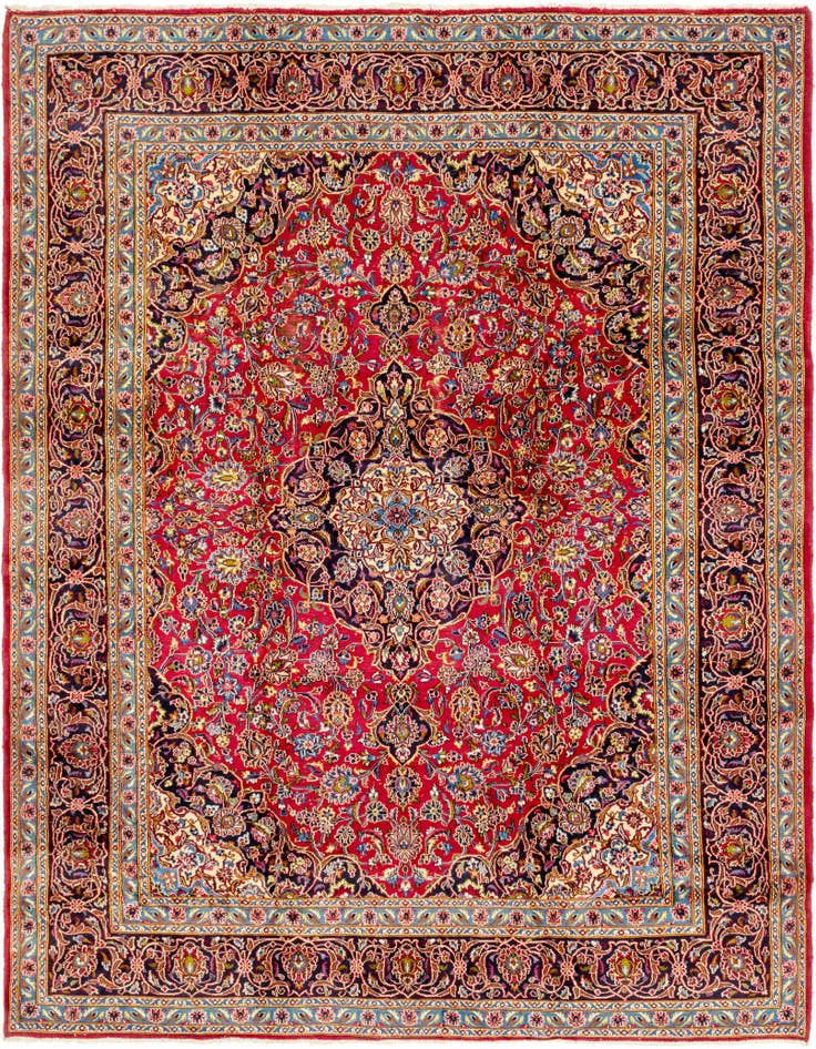 Detail image of 9' 10 x 12' 3 Hand Knotted Mashad Persian Wool Rug
