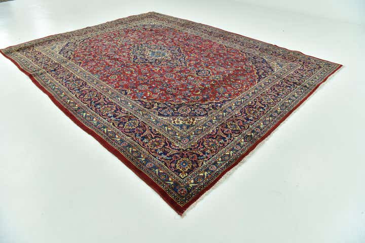9' 10 x 12' 7 Hand Knotted Mashad Persian Wool Rug