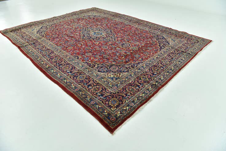 Detail image of 9' 10 x 12' 7 Hand Knotted Mashad Persian Wool Rug