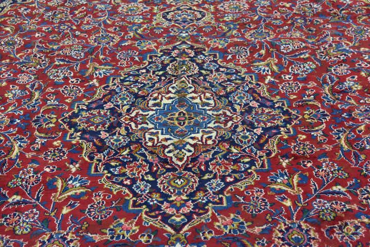 9' 10 x 12' 7 Hand Knotted Mashad Persian Wool Rug