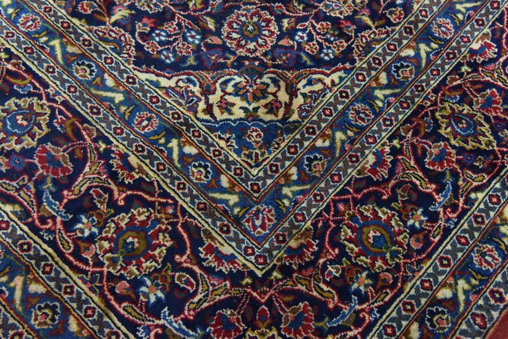 Detail image of 9' 10 x 12' 7 Hand Knotted Mashad Persian Wool Rug