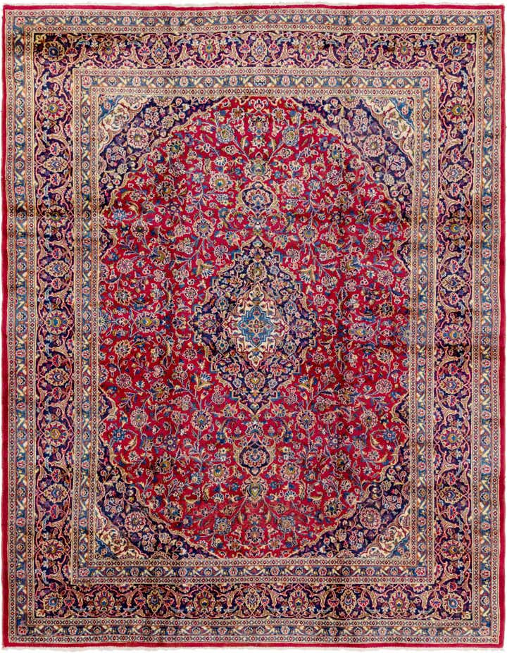 9' 10 x 12' 7 Hand Knotted Mashad Persian Wool Rug