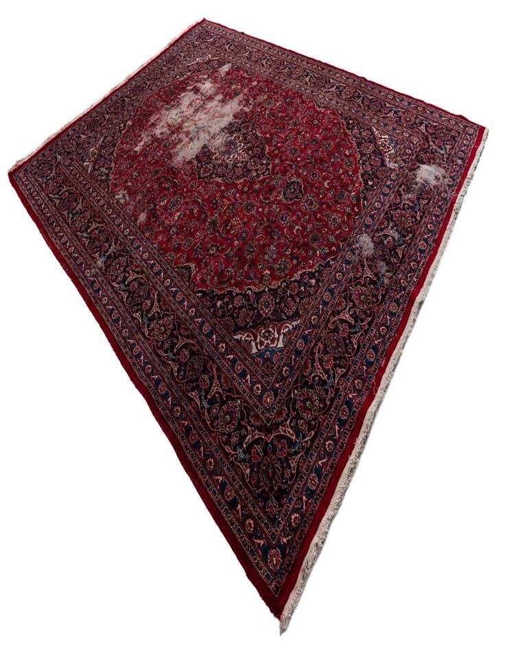 Detail image of 9' 10 x 13'  Hand Knotted Mashad Persian Wool Rug