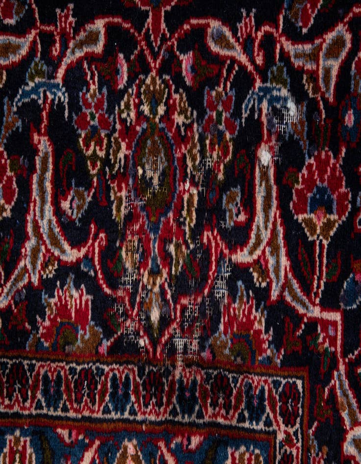 Detail image of 9' 10 x 13'  Hand Knotted Mashad Persian Wool Rug