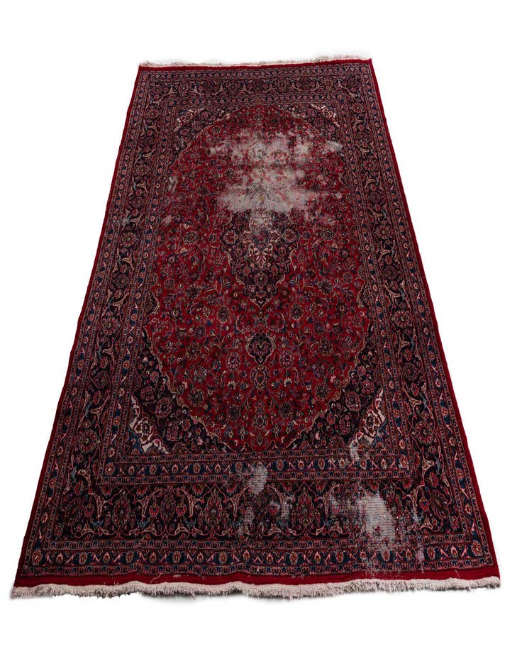 Detail image of 9' 10 x 13'  Hand Knotted Mashad Persian Wool Rug