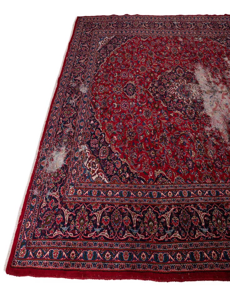 Detail image of 9' 10 x 13'  Hand Knotted Mashad Persian Wool Rug