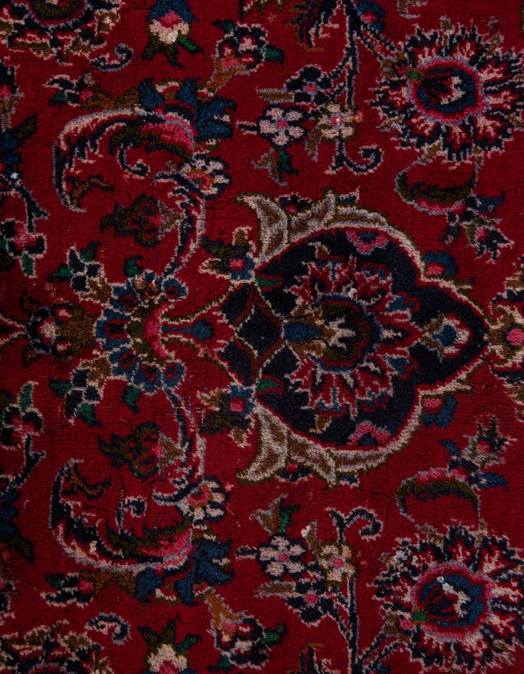 Detail image of 9' 10 x 13'  Hand Knotted Mashad Persian Wool Rug