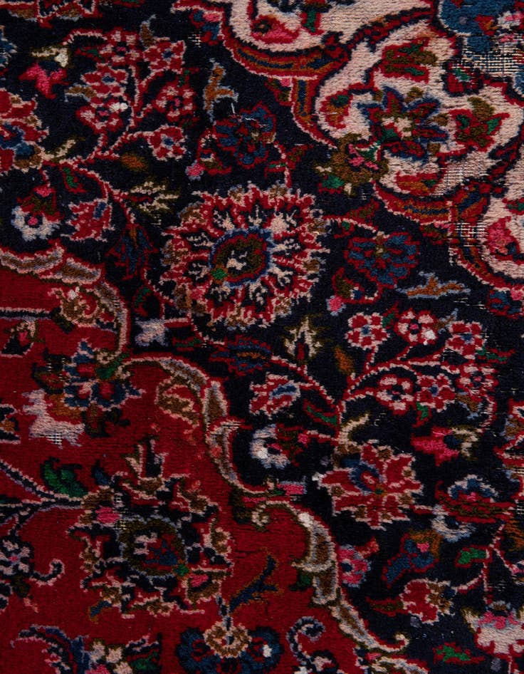 Detail image of 9' 10 x 13'  Hand Knotted Mashad Persian Wool Rug