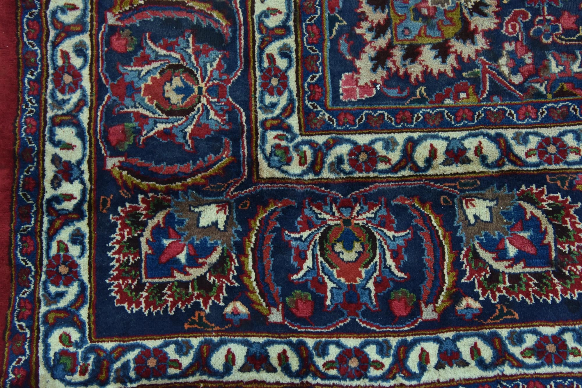 9' 7 x 13' Hand Knotted Mashad Persian Wool Rug
