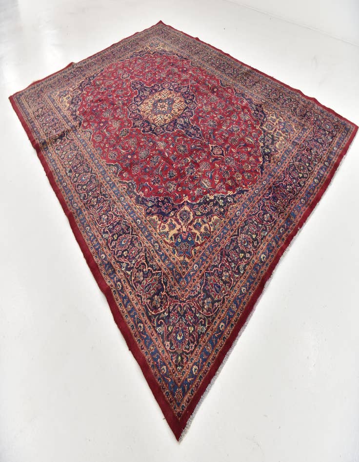 Detail image of 10' x 12' 9  Hand Knotted Mashad Persian Wool Rug