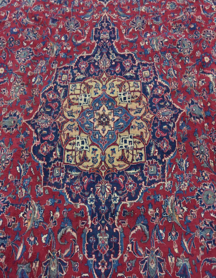 Detail image of 10' x 12' 9  Hand Knotted Mashad Persian Wool Rug