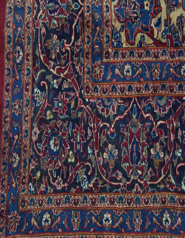 Detail image of 10' x 12' 9  Hand Knotted Mashad Persian Wool Rug