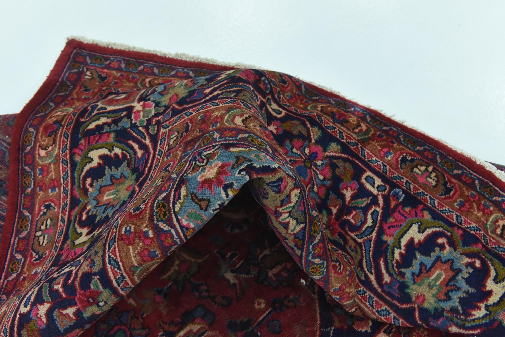 9' 9 x 12' 9 Hand Knotted Mashad Persian Wool Rug