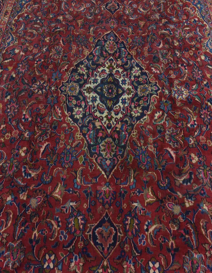 Detail image of 9' 9 x 12' 9 Hand Knotted Mashad Persian Wool Rug