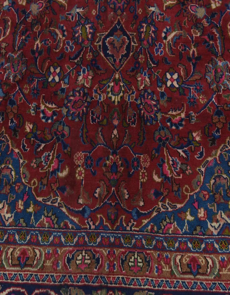 Detail image of 9' 9 x 12' 9 Hand Knotted Mashad Persian Wool Rug