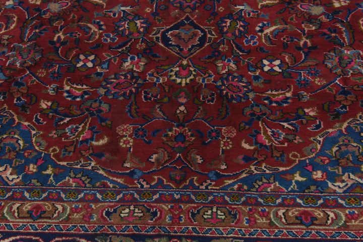 9' 9 x 12' 9 Hand Knotted Mashad Persian Wool Rug