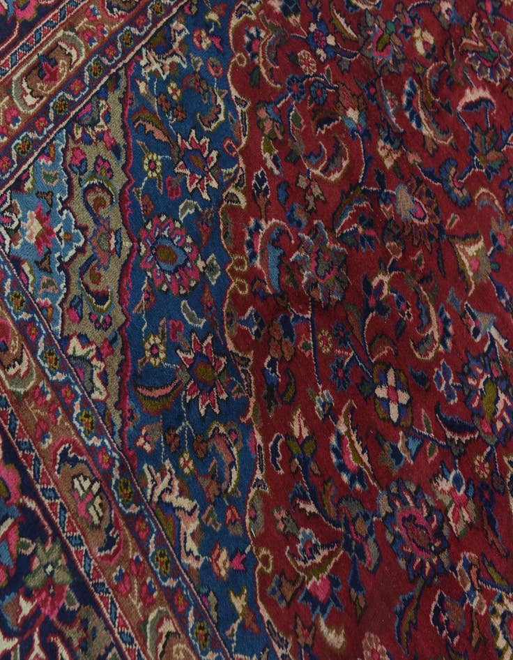 Detail image of 9' 9 x 12' 9 Hand Knotted Mashad Persian Wool Rug