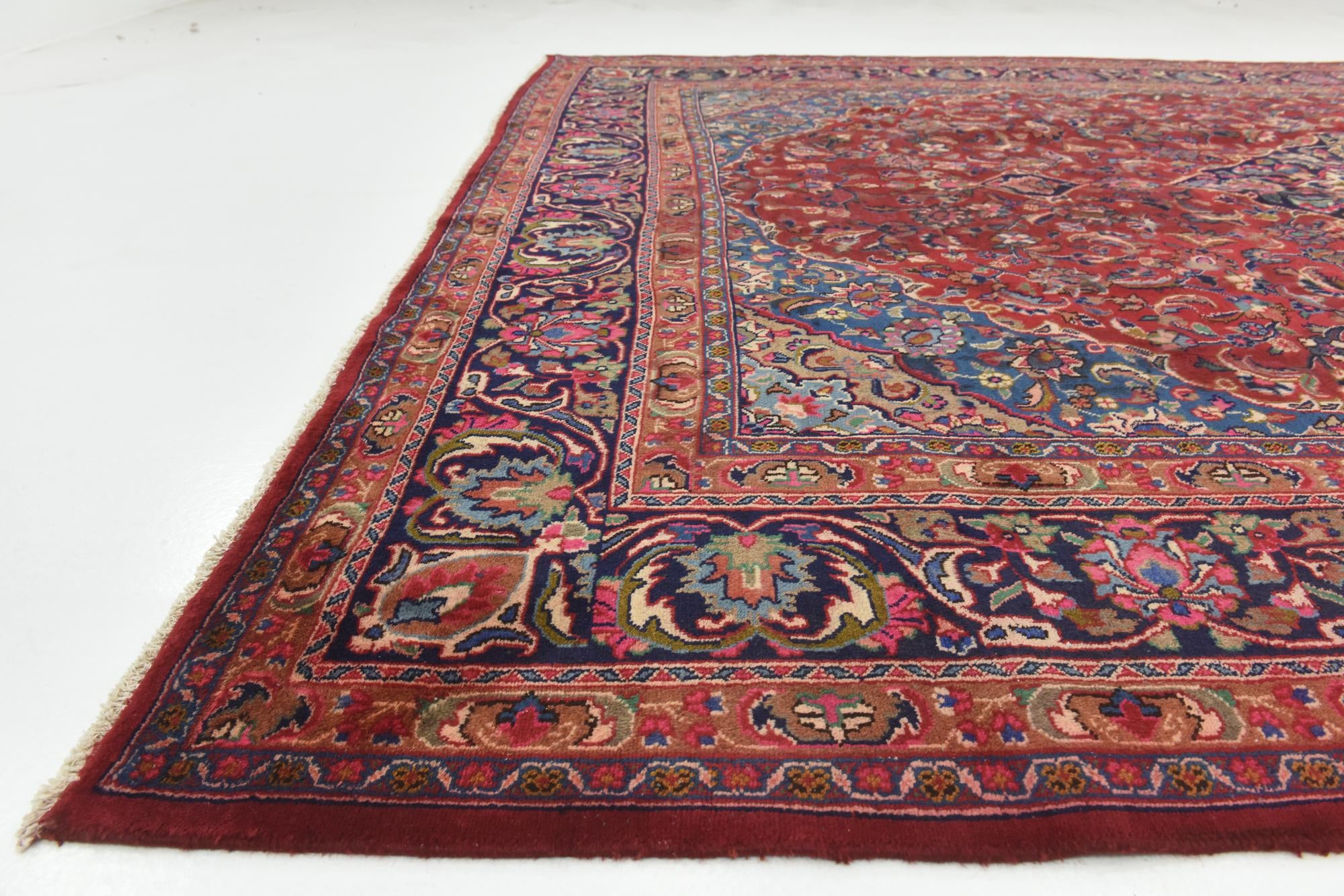 9' 9 x 12' 9 Hand Knotted Mashad Persian Wool Rug