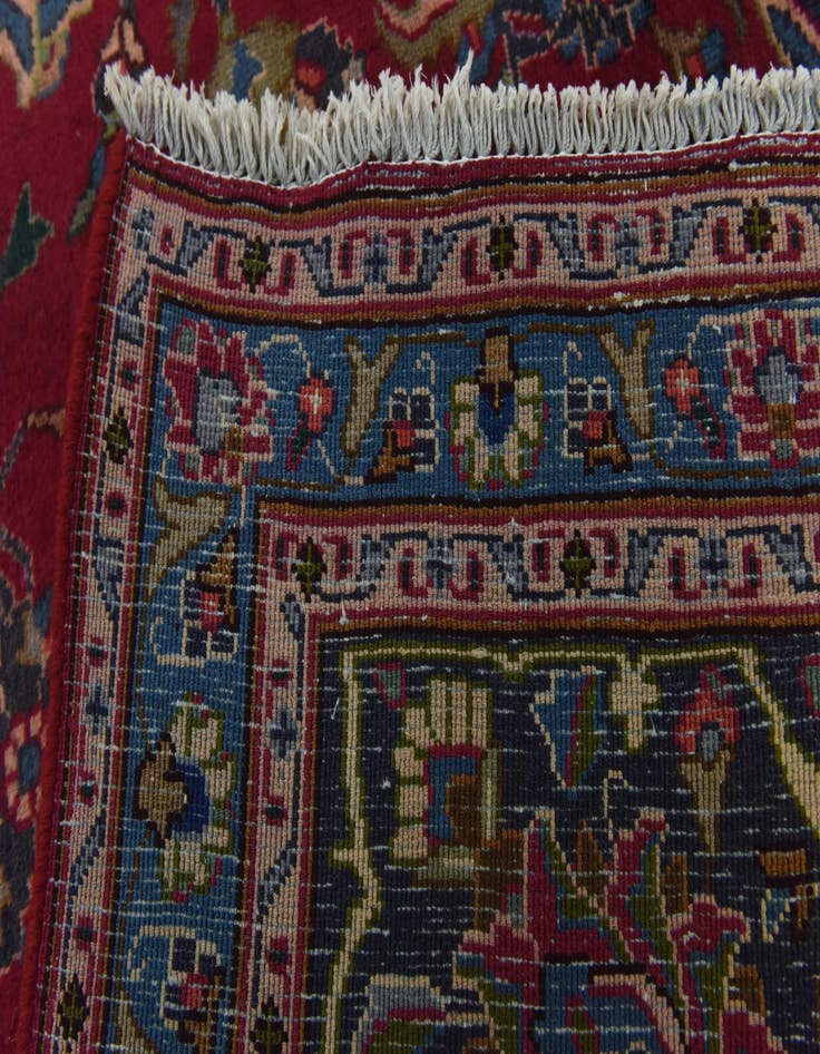 Detail image of 9' 7 x 12' 10  Hand Knotted Mashad Persian Wool Rug