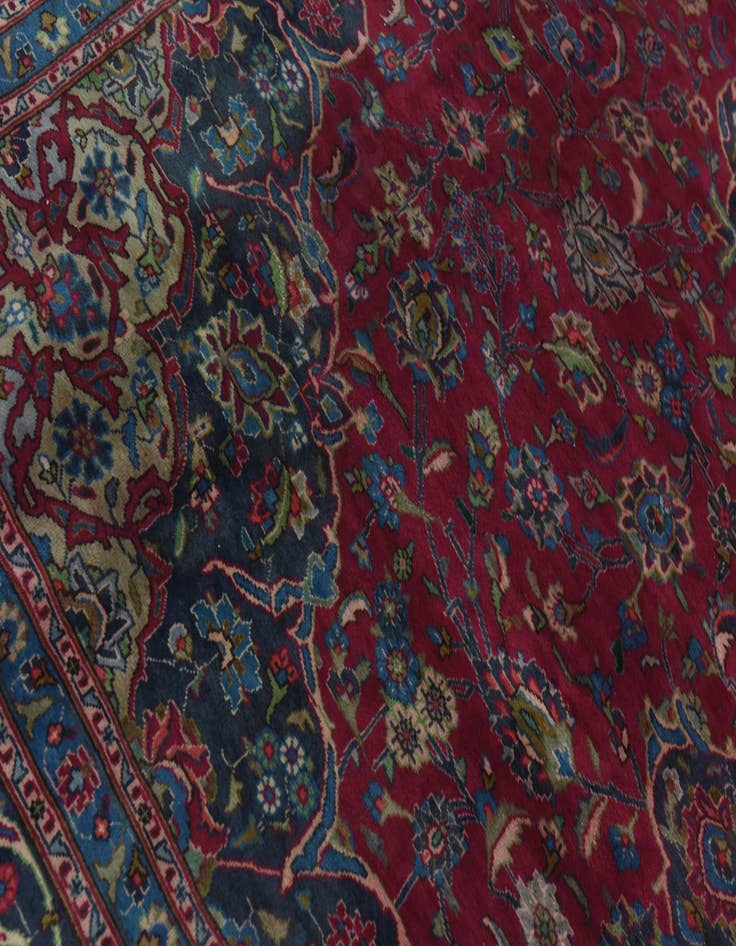 Detail image of 9' 7 x 12' 10  Hand Knotted Mashad Persian Wool Rug