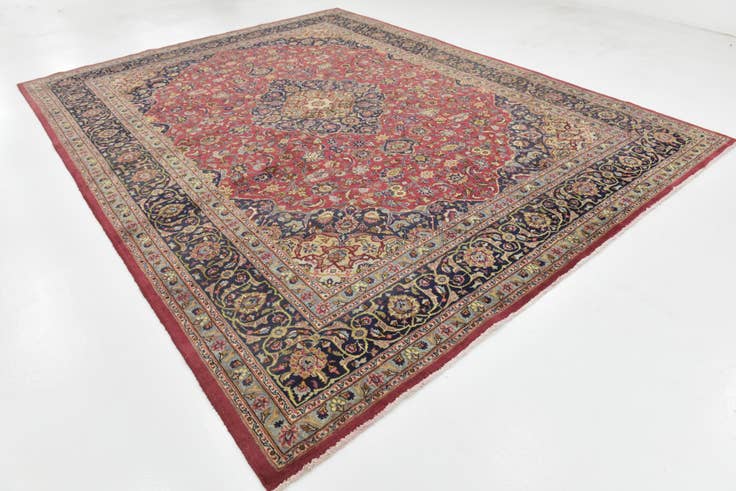 Detail image of 9' 8 x 12' 10 Hand Knotted Mashad Persian Wool Rug