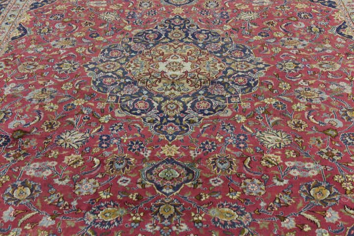 9' 8 x 12' 10 Hand Knotted Mashad Persian Wool Rug