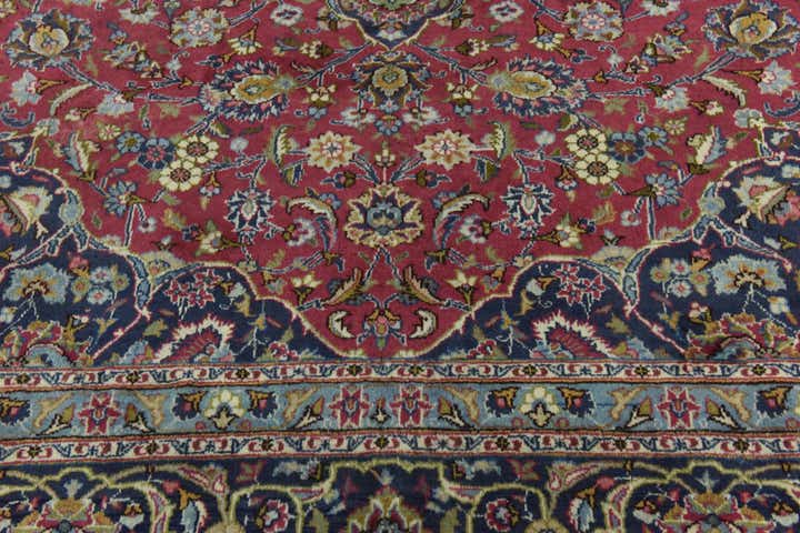 9' 8 x 12' 10 Hand Knotted Mashad Persian Wool Rug