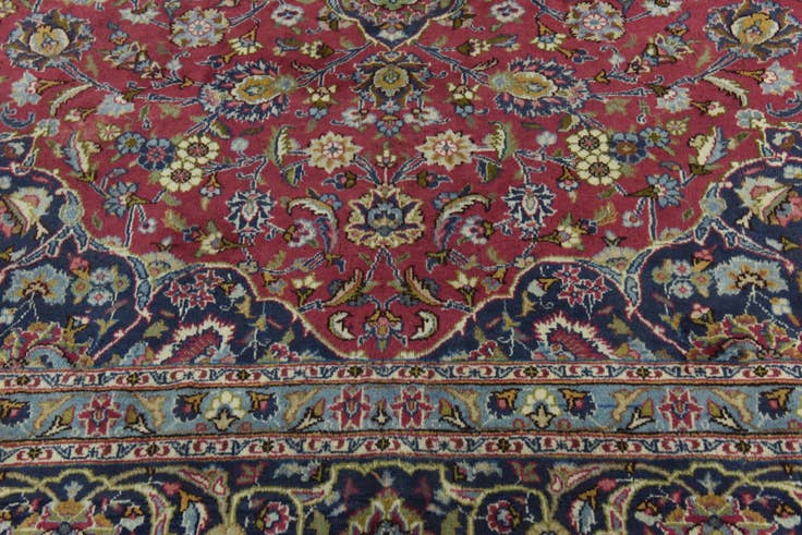 Detail image of 9' 8 x 12' 10 Hand Knotted Mashad Persian Wool Rug