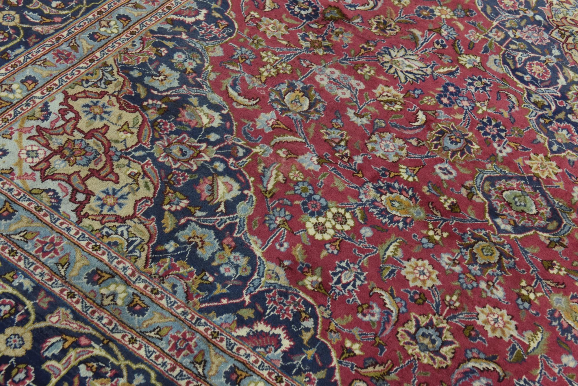 9' 8 x 12' 10 Hand Knotted Mashad Persian Wool Rug