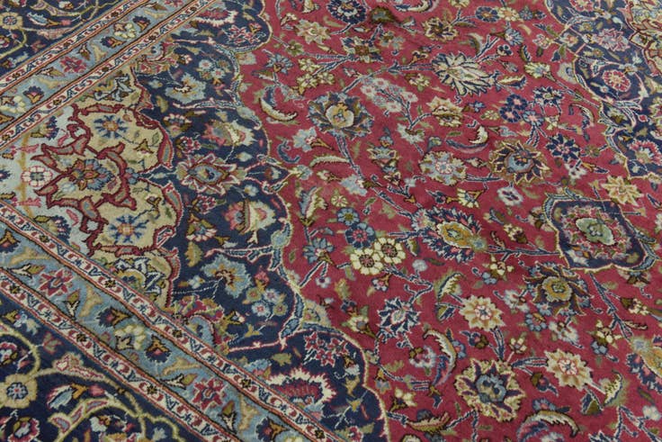 Detail image of 9' 8 x 12' 10 Hand Knotted Mashad Persian Wool Rug