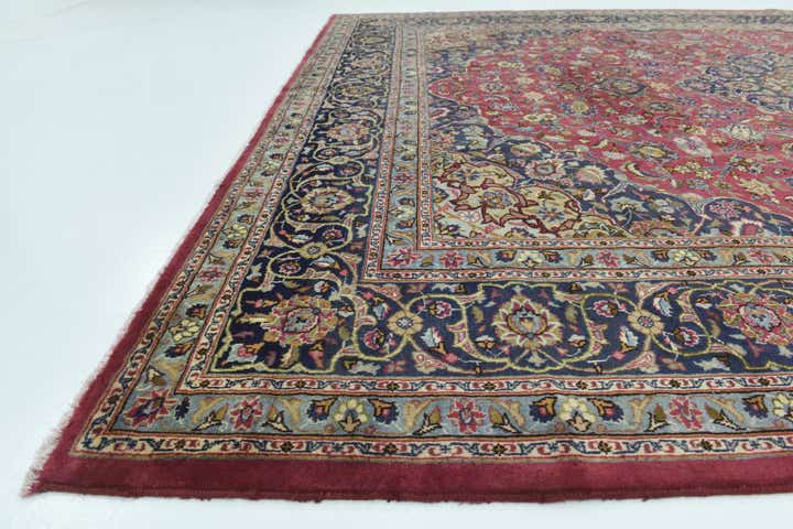 9' 8 x 12' 10 Hand Knotted Mashad Persian Wool Rug