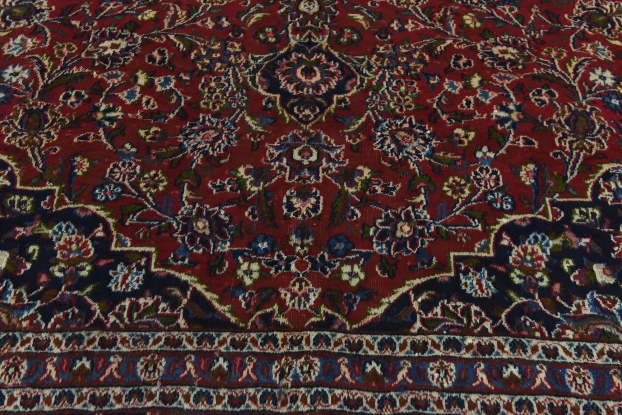 9' 10 x 12' 5 Hand Knotted Mashad Persian Wool Rug