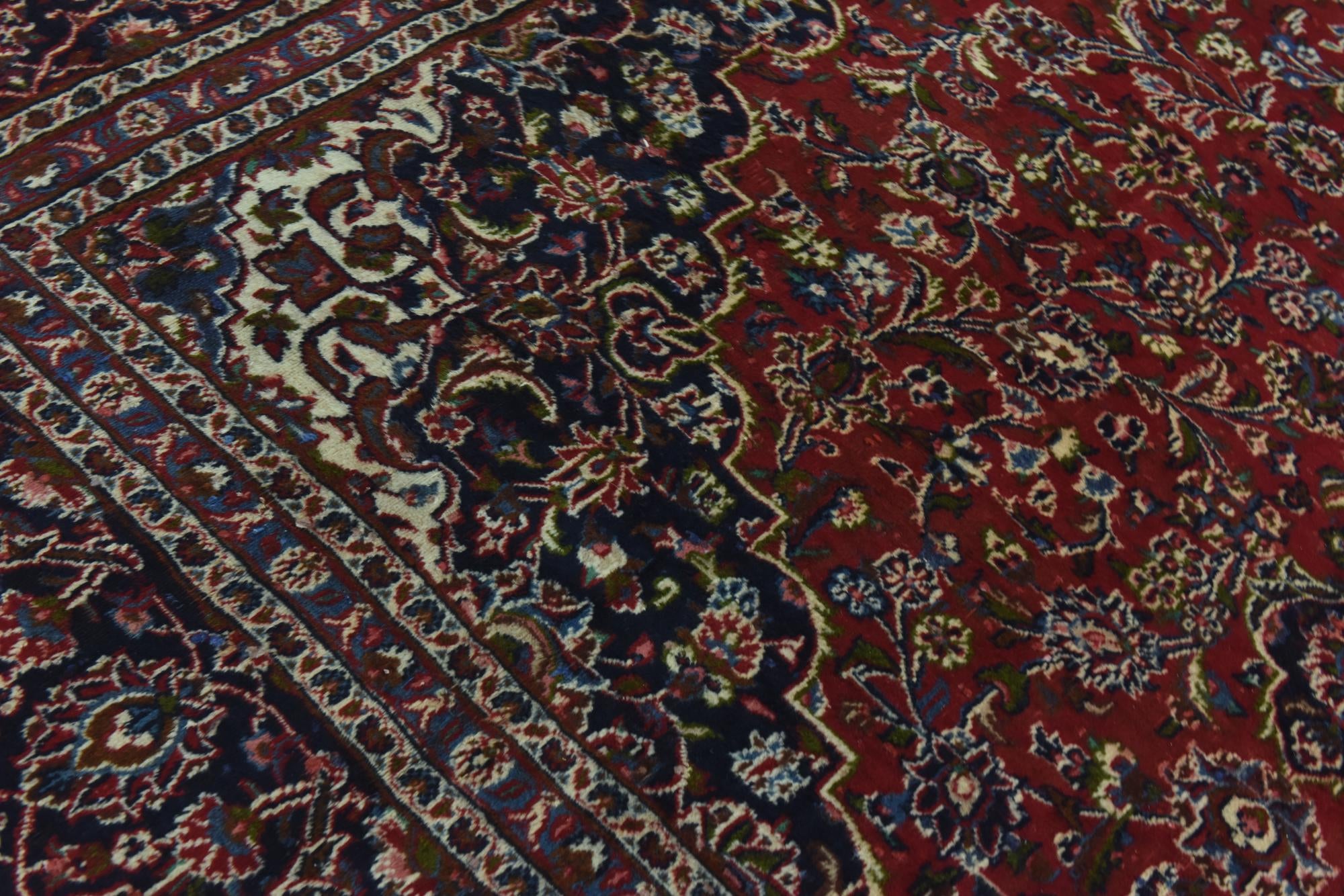 9' 10 x 12' 5 Hand Knotted Mashad Persian Wool Rug