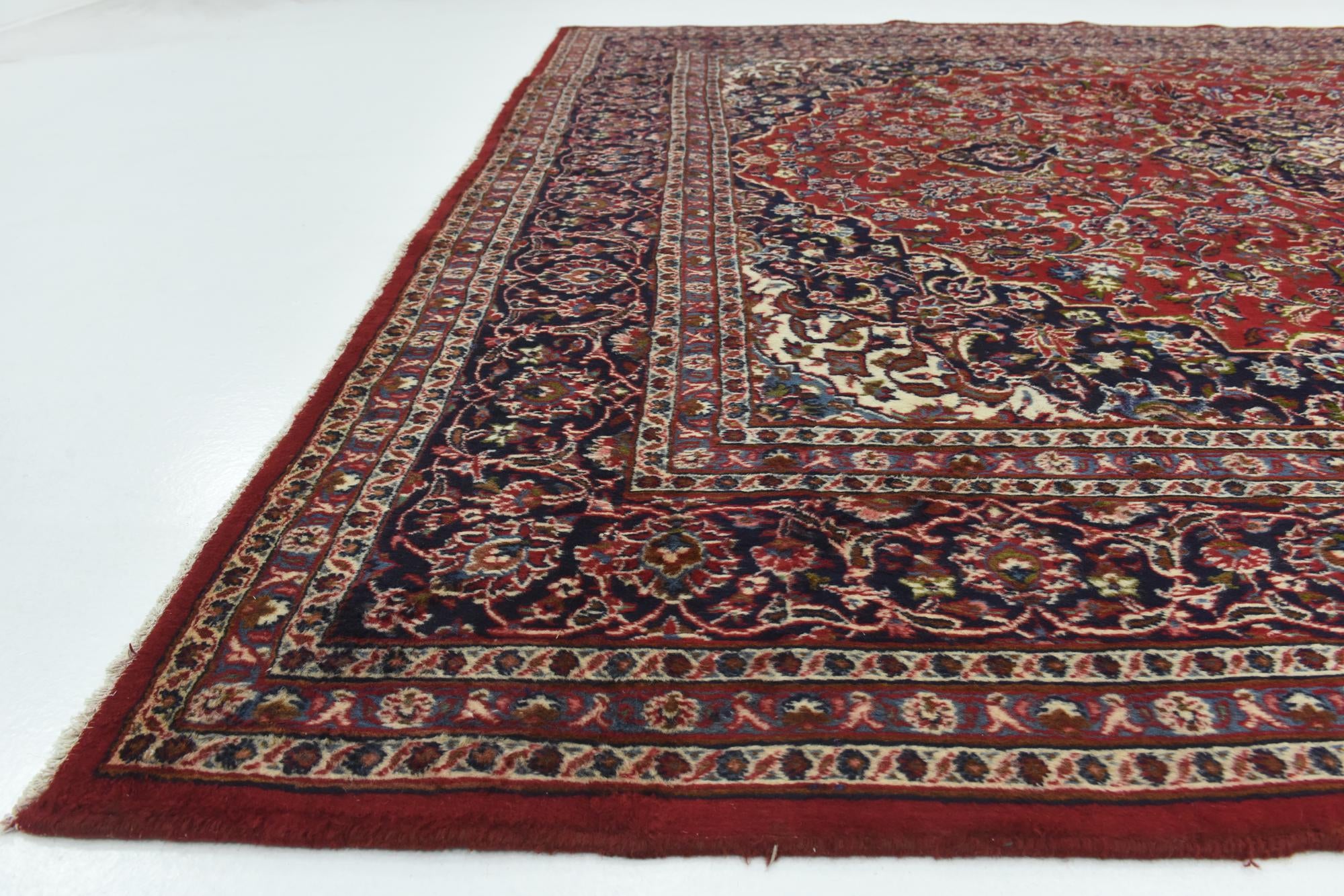 9' 10 x 12' 5 Hand Knotted Mashad Persian Wool Rug