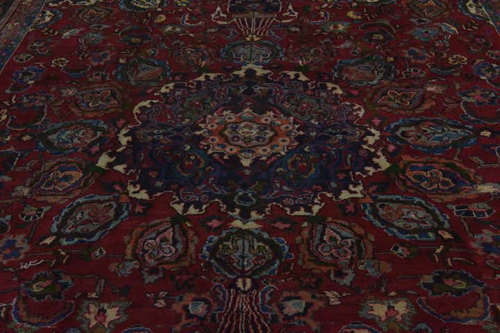 9' 6 x 12' 5 Hand Knotted Mashad Persian Wool Rug