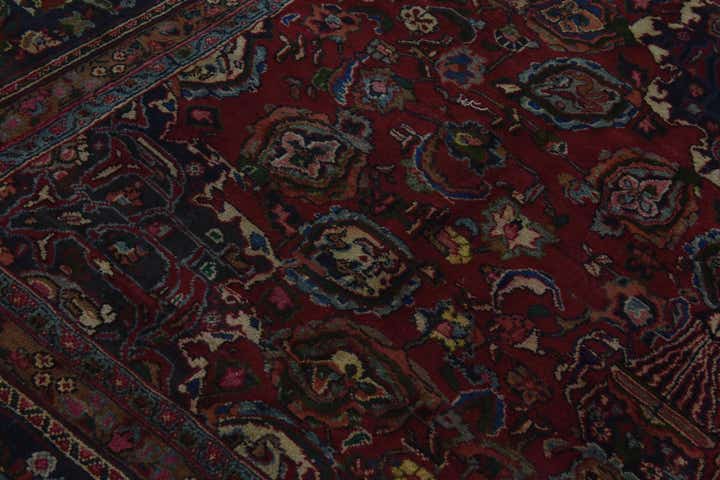 9' 6 x 12' 5 Hand Knotted Mashad Persian Wool Rug
