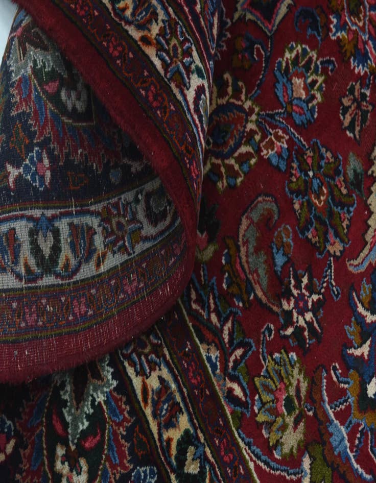 Detail image of 9' 6 x 13'  Hand Knotted Mashad Persian Wool Rug