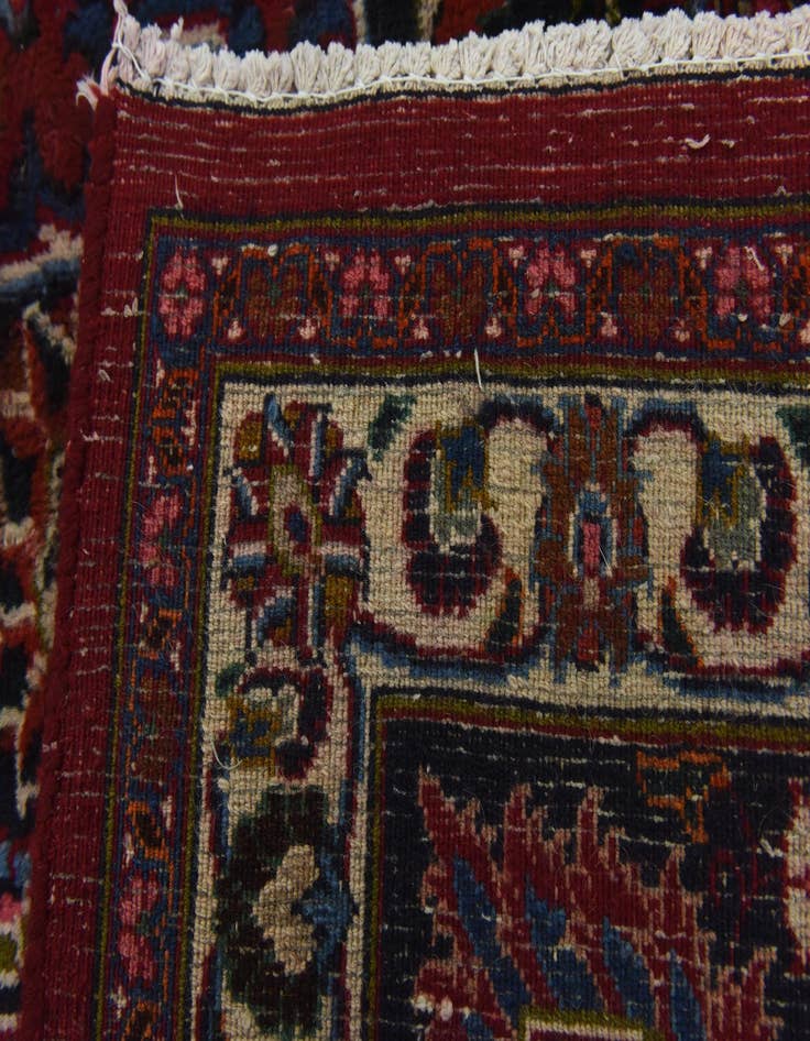 Detail image of 9' 6 x 13'  Hand Knotted Mashad Persian Wool Rug