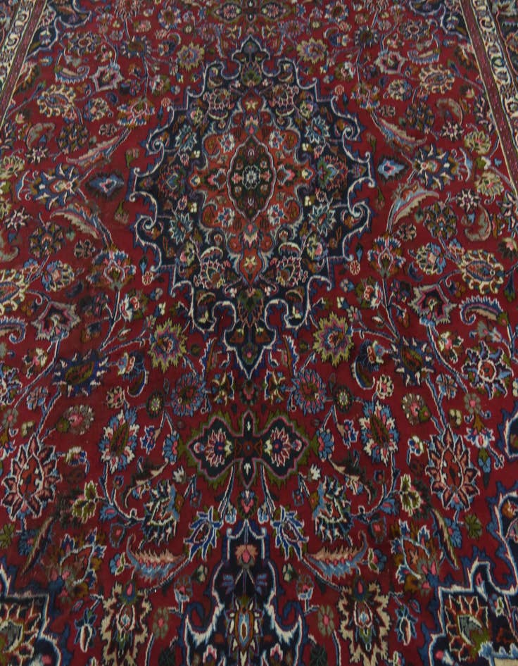 Detail image of 9' 6 x 13'  Hand Knotted Mashad Persian Wool Rug
