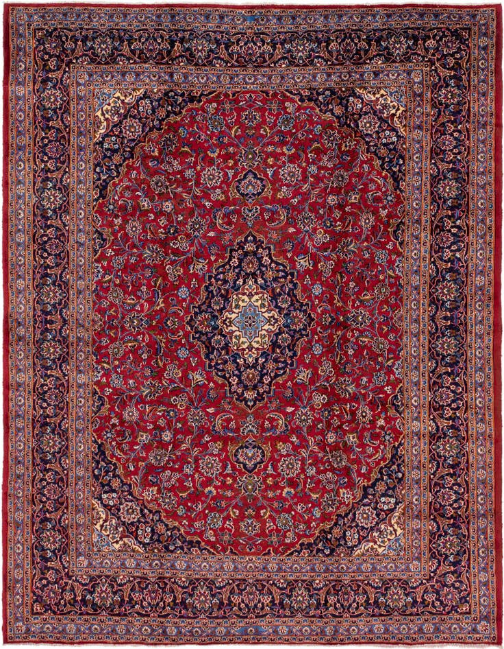 Detail image of 9' 9 x 12' 9 Hand Knotted Mashad Persian Wool Rug