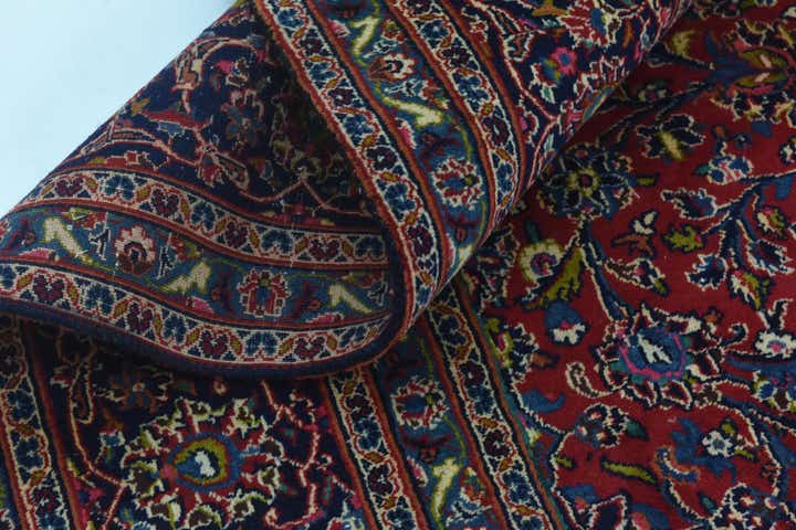 9' 9 x 12' 9 Hand Knotted Mashad Persian Wool Rug