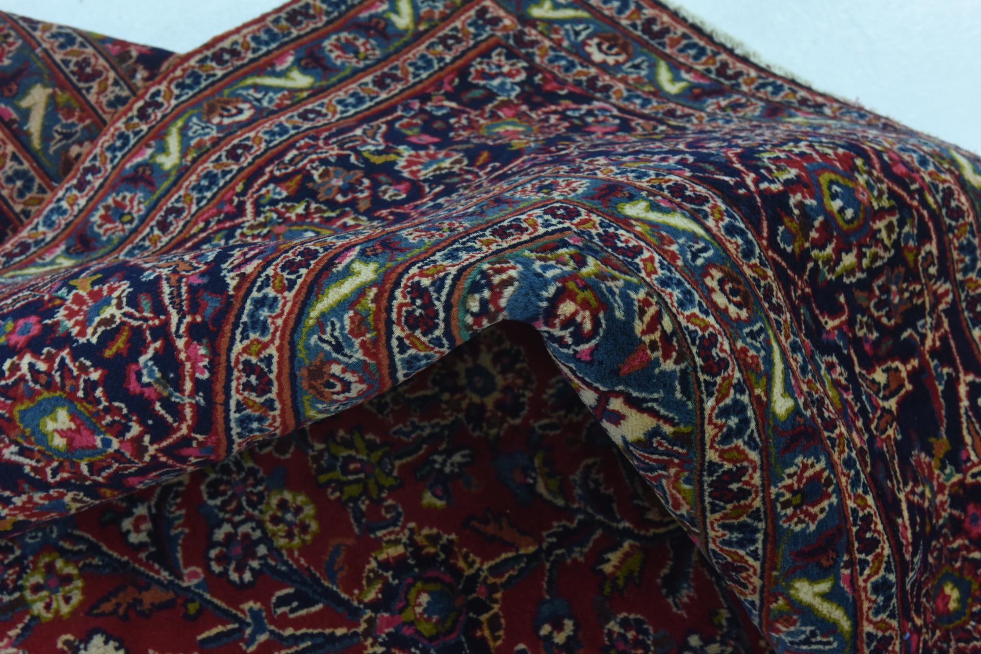 9' 9 x 12' 9 Hand Knotted Mashad Persian Wool Rug