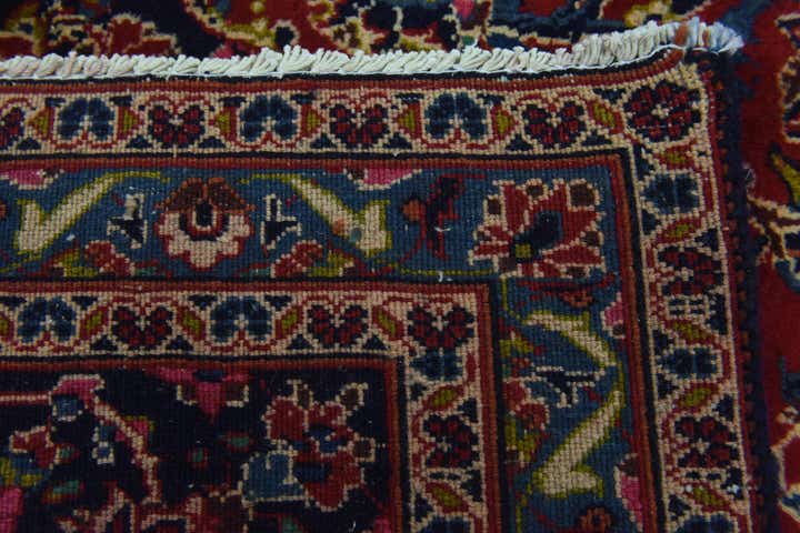 9' 9 x 12' 9 Hand Knotted Mashad Persian Wool Rug